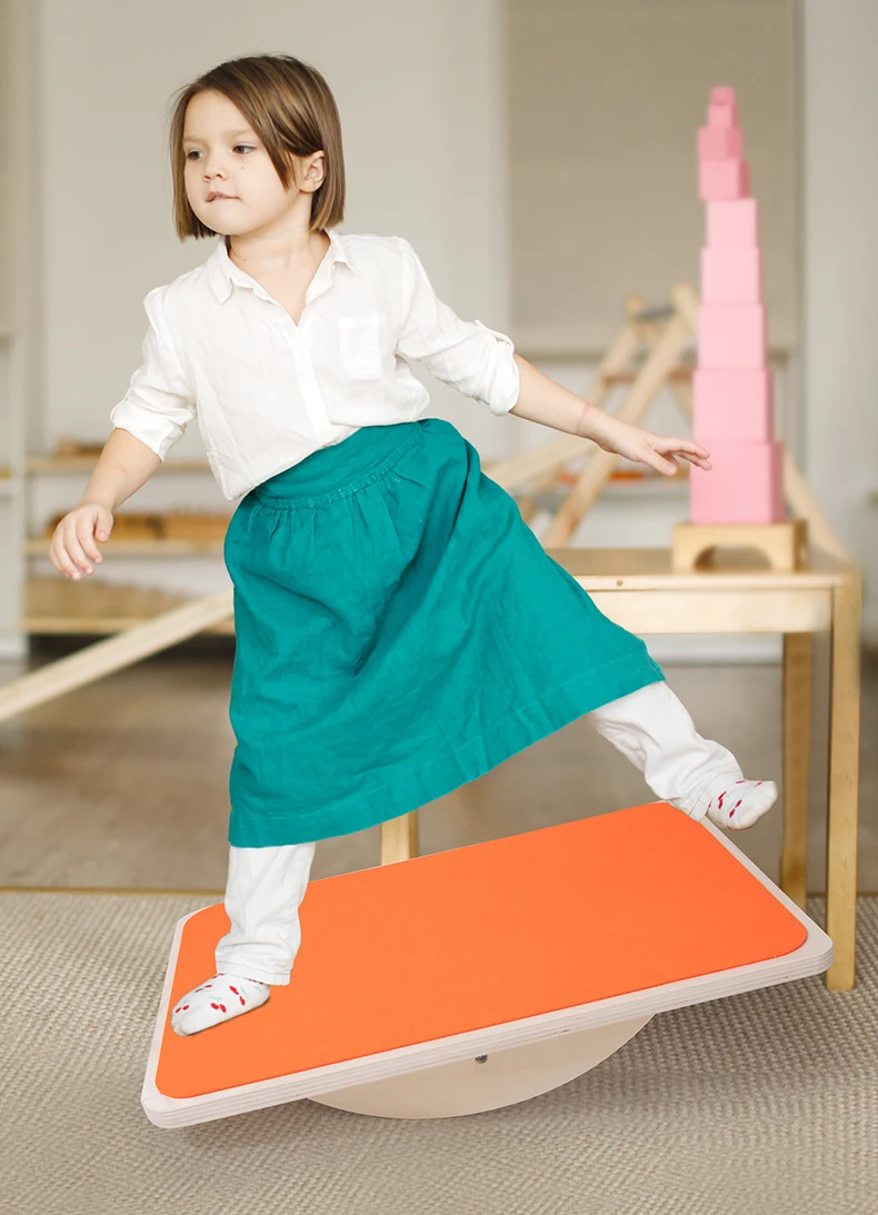 Kids Wooden Balance Rocker Board,Wood Standing Desk Accessory Balancing ...