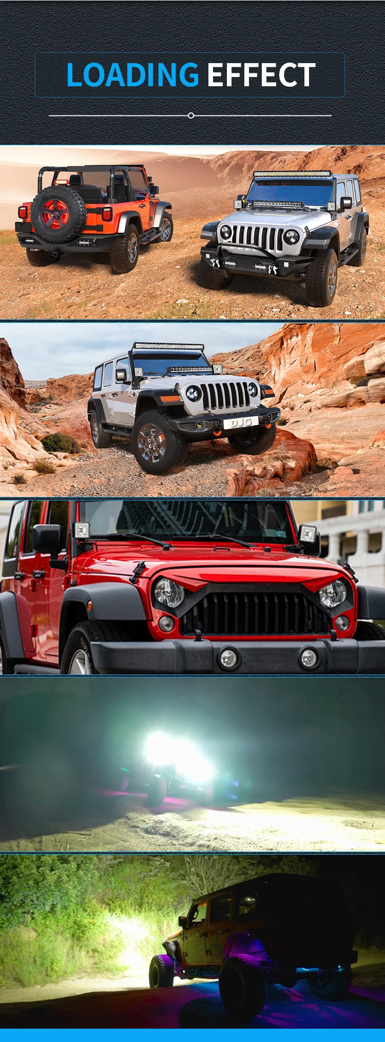 6000k 4800lm毫米方形防水发光二极管工作灯越野越野车船4x4吉普jk