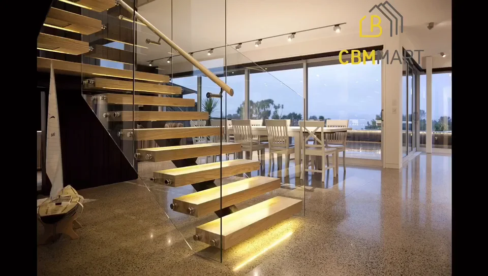 Prefinished Oak Wood Stair Treads For Spiral Stairs Indoor/outdoor