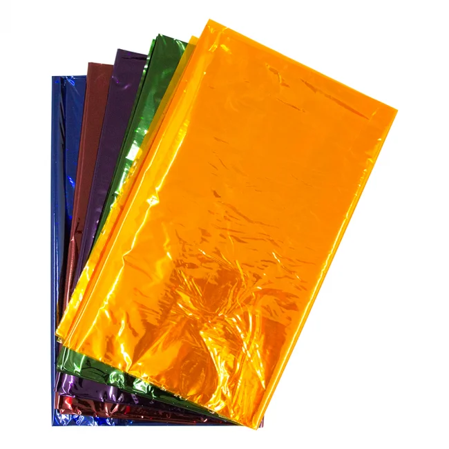 Cellophane Bags  transparent front metallic back