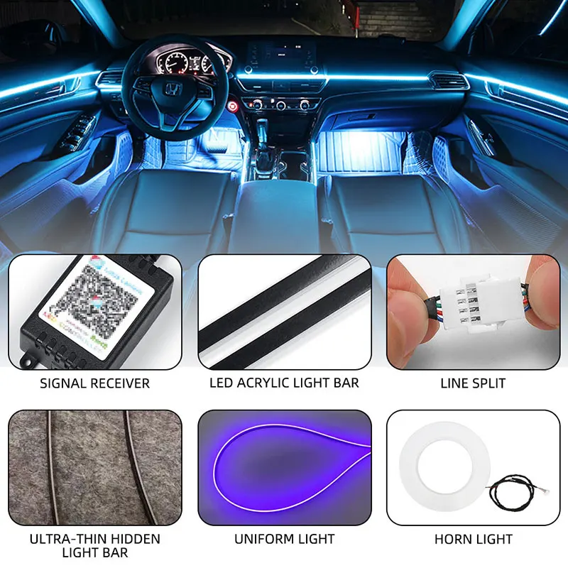 22 In 1 Symphony Ambient Light Car Interior Led Acrylic Guide Fiber