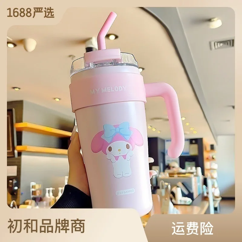 Sanrio Straw Cup High Appearance Cinnamonroll Thermos Bottle Office ...