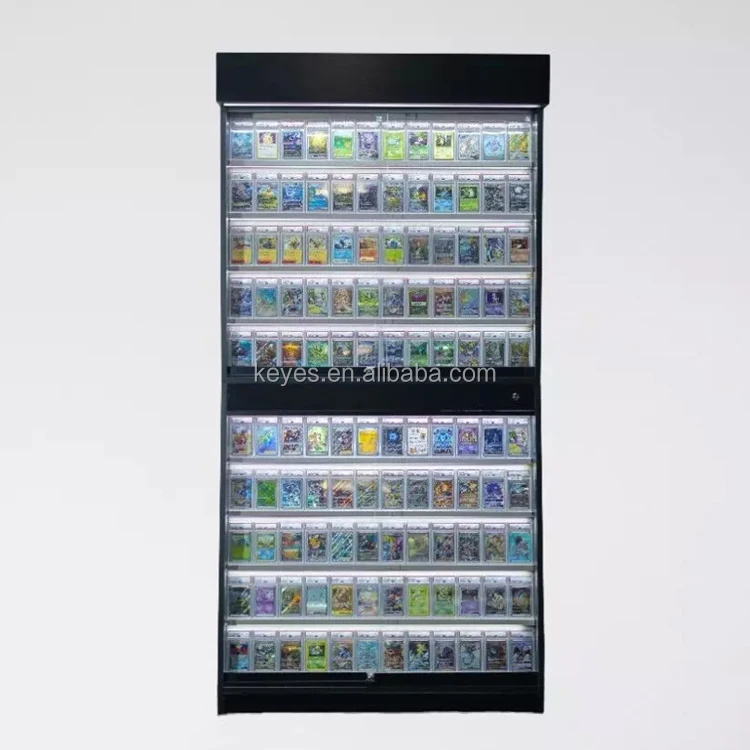 Trading Card Rack Display Graded Sports Card Display Case Lockable Trading Card Collector Wall ...