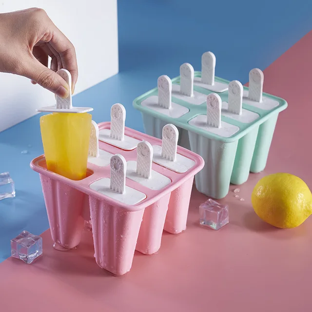 Wholesale Food Safe 4/6/10/12 Cavity Ice Cream Mold Silicone Popsicle Maker Mold Ice Tray Mold Reusable Ice Cream Tools