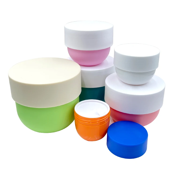 Color plastic screw cover cream jar with dust proof inside cover high-grade cosmetics bottle