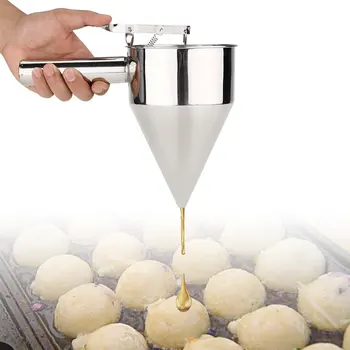 Household Stainless Steel Piston Funnel With Support Kitchen Tool Batter  Dispenser Funnels Cake Cupcake Dough Dispenser