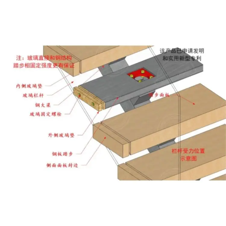 Weijia Modern Prefabricated Spiral Floating Iron Stairs for Villa Indoor Use Wooden Glass Materials Designed Concrete Drawings