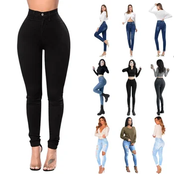 Women's Straight Jeans Capri Custom Plus Size Mum Jeans with Customisable Logo on Waist