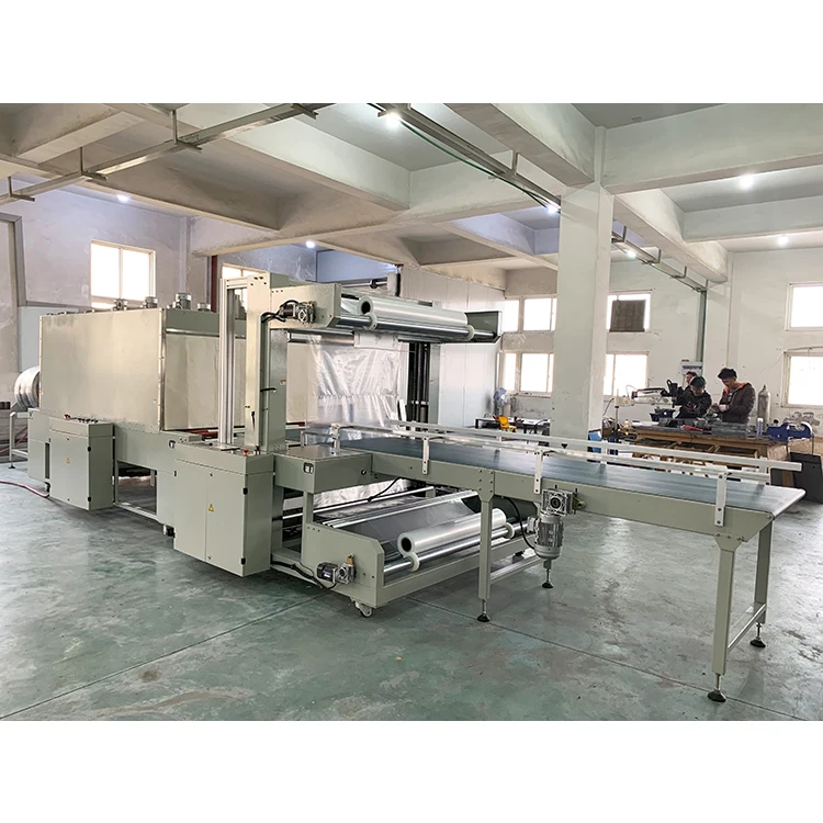 Automatic Shrink Tunnel Wrapping Packing Machine for Tires Shrink Wrap Bags Pouches Foil Paper Films Cases Apparel Chemical