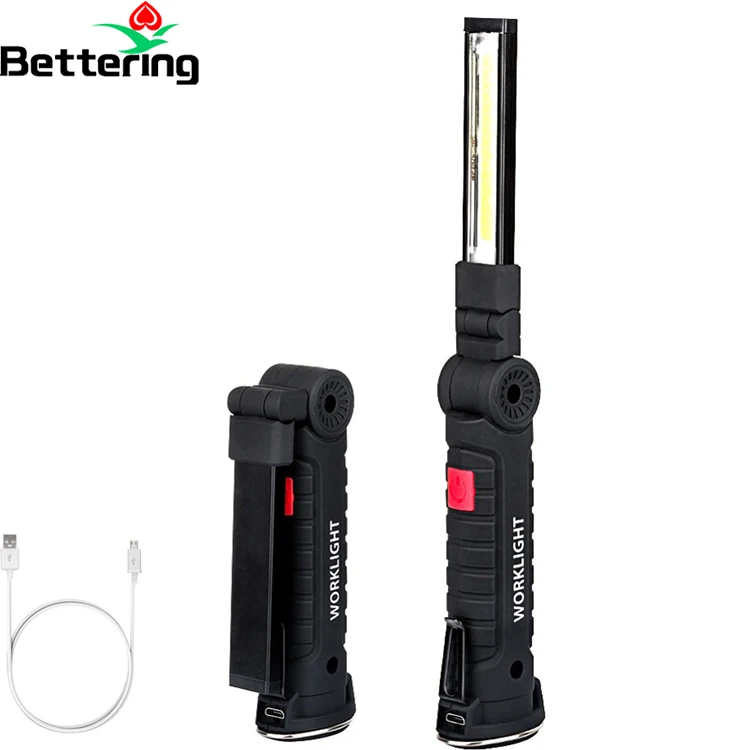 multifunction camping sport magnetic mini foldable handheld rechargeable led cob flood work light usb worklight flashlight torch