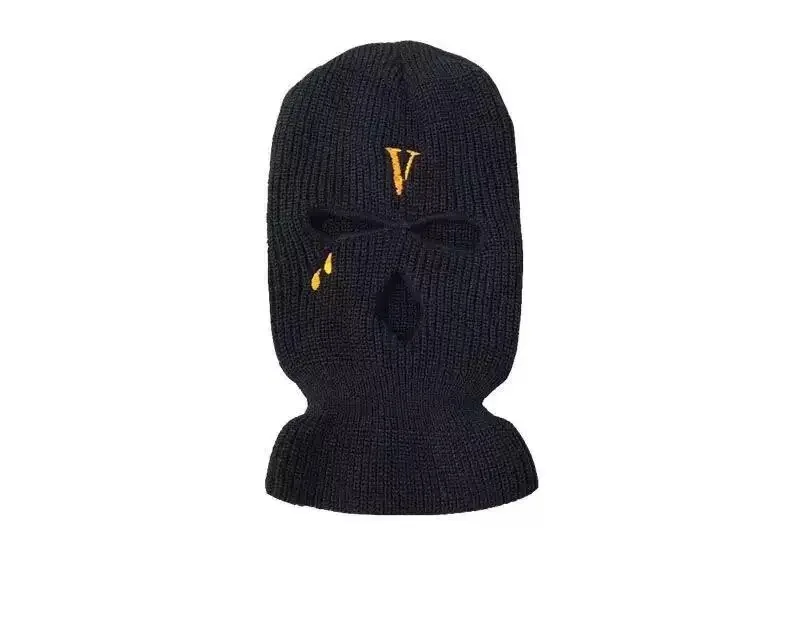 White Vlone Embroidery 3 Holes Ski Mask - White