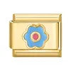 YWXH-98-Blue flower on gold background