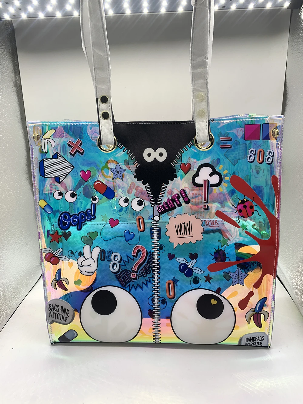 ハイエンド2PCSSETトートハンドバッグトラベルビッグアイプリント