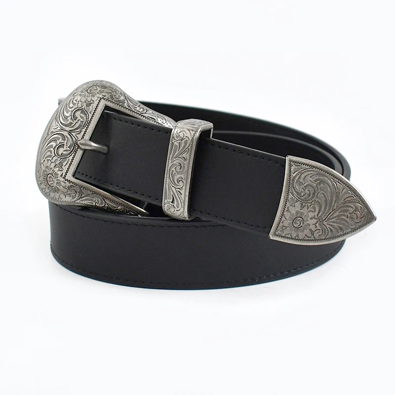 ウエスタンシルバーバックルセット ウエスタン 3ピース スリーピース ベルト バックル セット