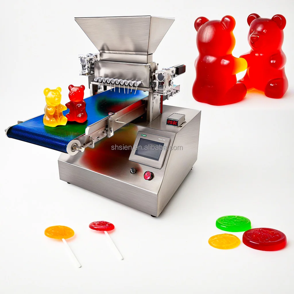Multi-function Small Mini Vitamin Manufacture Automatic Production Part Fruit Jelly Bear Gummy Candy Bear Depositor Make Machine