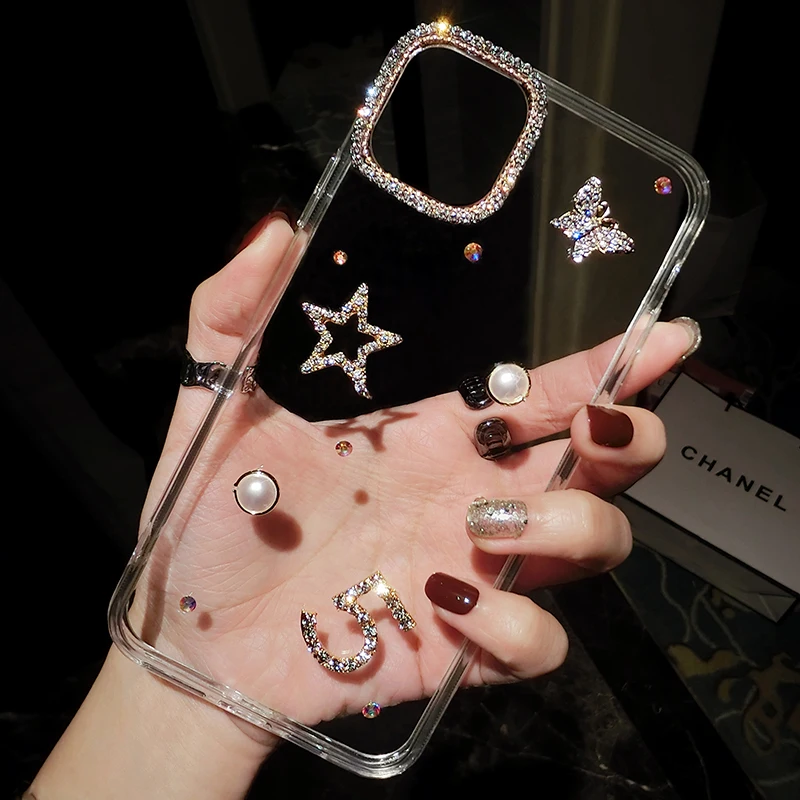 Wholesale Luxury Glitter Bling Pearl Star Mobile Cell Phone Case
