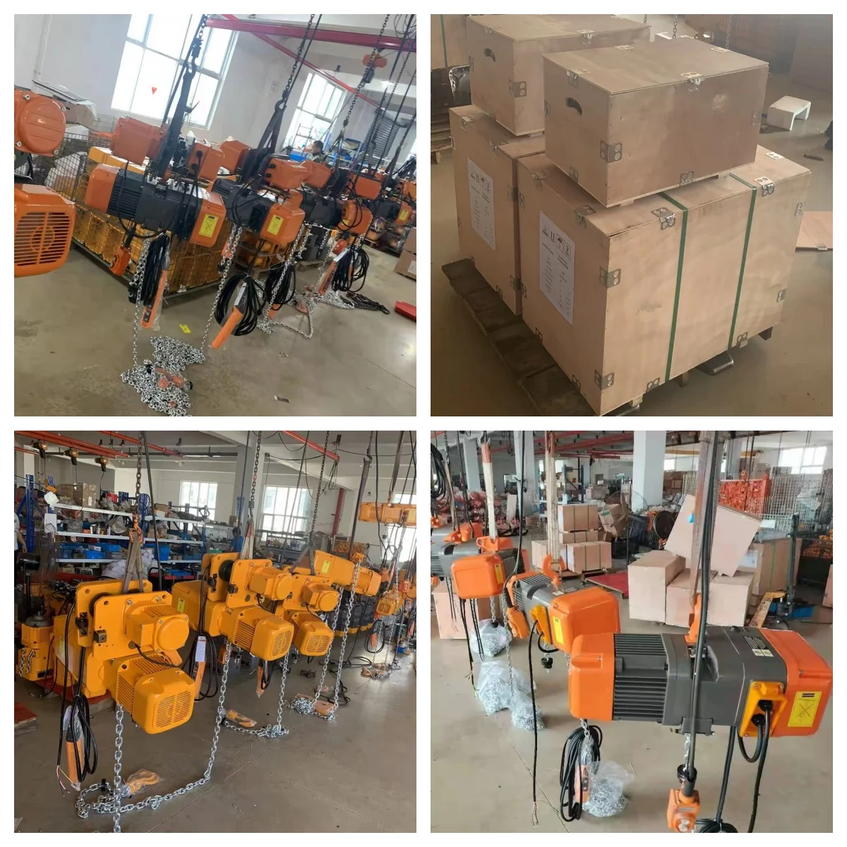 EQ Series Fixed Type Motorized Trolley Type Electric Chain Hoist 150kg 250kg 500kg 1t 2t Electric Hoist with Clutch for Workshop