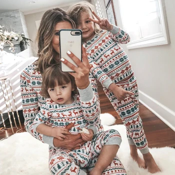 Wholesale cotton baby kids christmas pijamas clothes women family christmas pjs pajamas matching sets