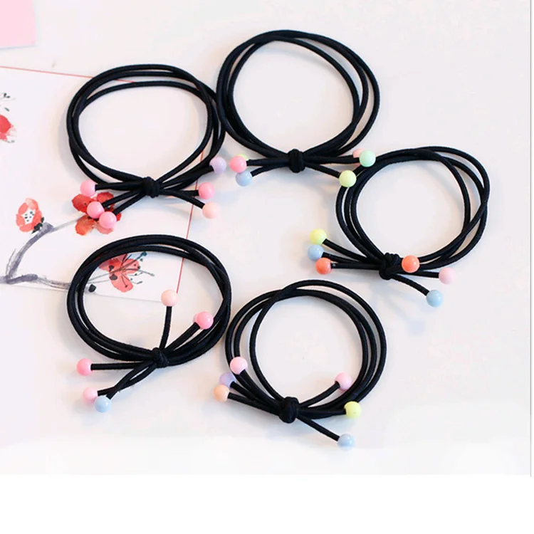 Модные высокоэластичные резинки для волос однотонные жемчужные эластичные