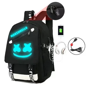 B8025 Cheap School Backpacks Spray Ground Anti-theft Water Proof Usb Charging Port School Bag Backpack with Led