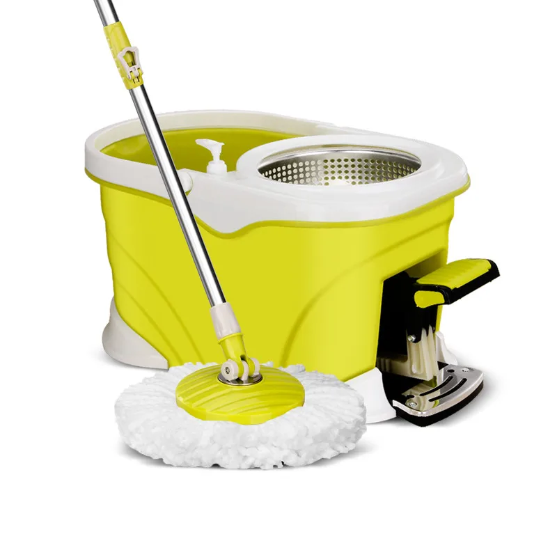 Швабра и ведро для мытья пола из микрофибры с вращением на 360 градусов