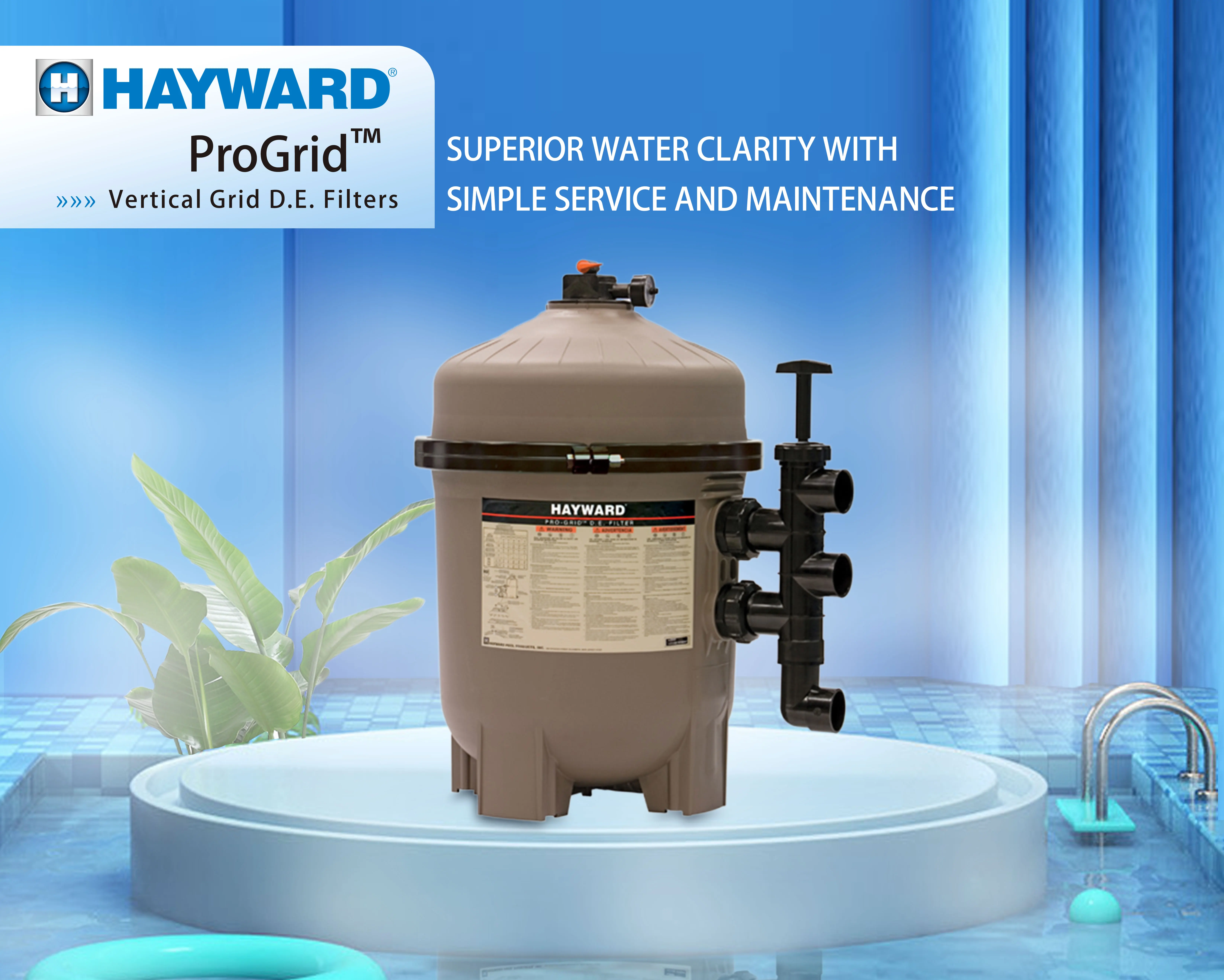 Large Cleaning Capacity Hayward De2420 Vertical Grid D.e.. Filter For Inground Pools Buy
