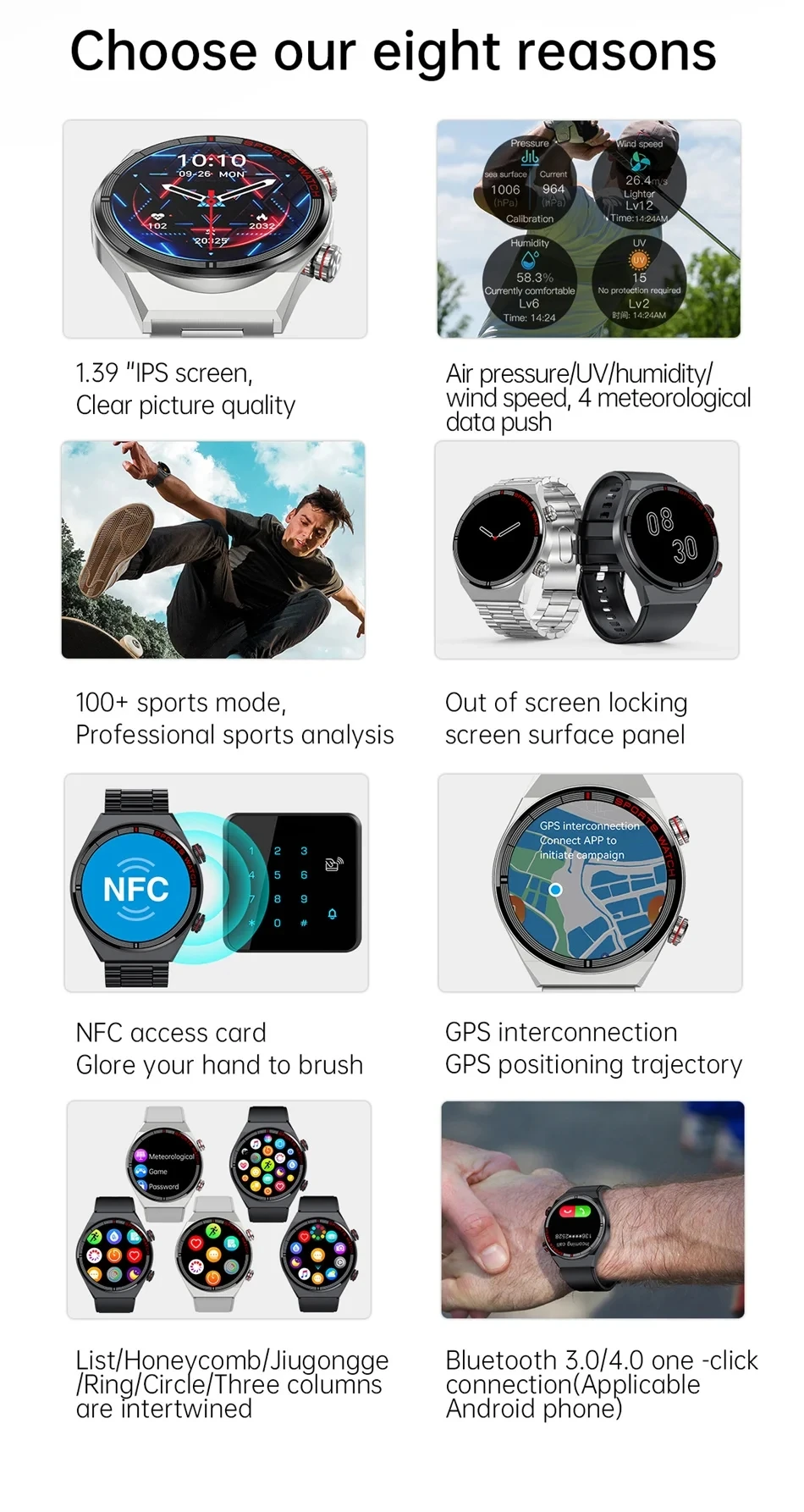 ECG+PPG BT Call QW39 Smart Watch 2024 Sports Bracelet NFC Waterproof Custom Watch Face Men QW39 SmartWatch Round For IOS Android