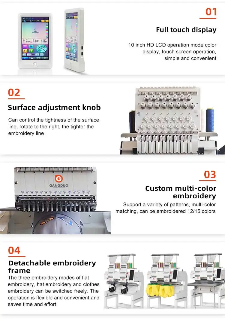 Bordadora Dos Cabeza Cabezal 2 Head Electronic Embroidery Machine Price Sequin Sequence Device for Bag