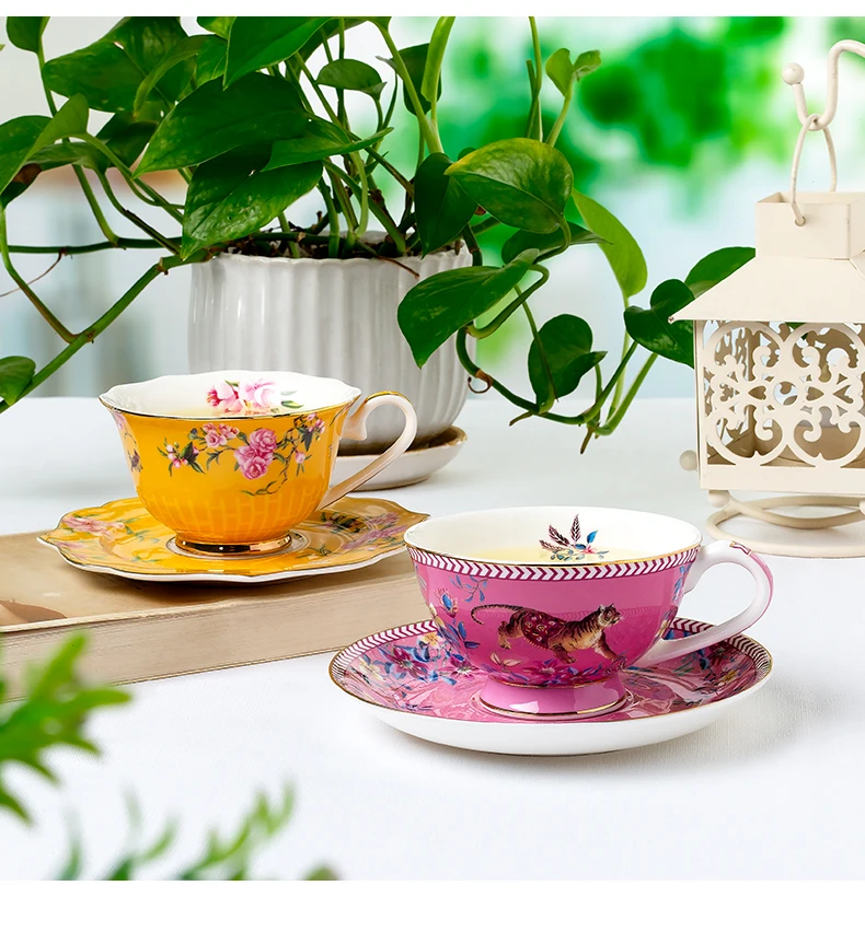 Wholesale Chinese style high quality cup and saucers ceramic porcelain tea set coffee cup with handle STOCK factory