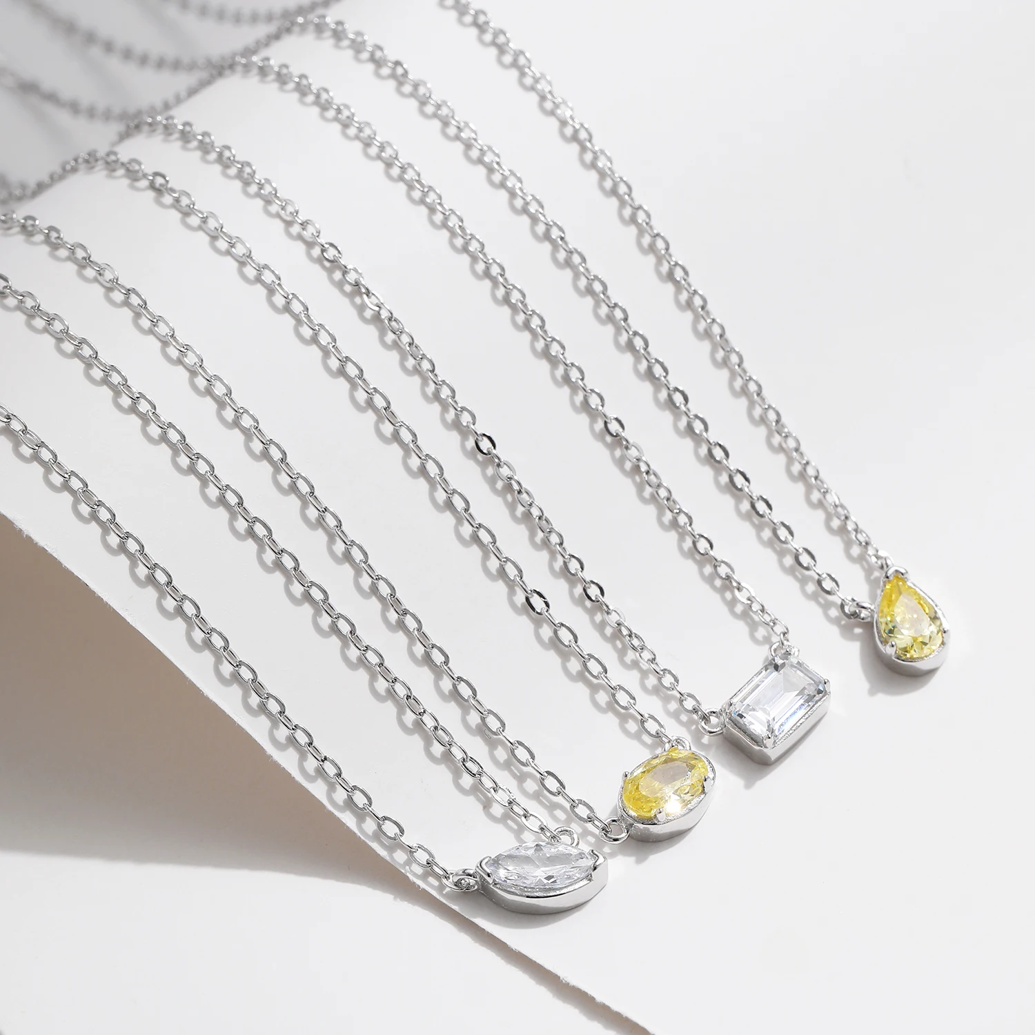1CT 925 Sterling Silver Cubic Zirconia Necklace - \