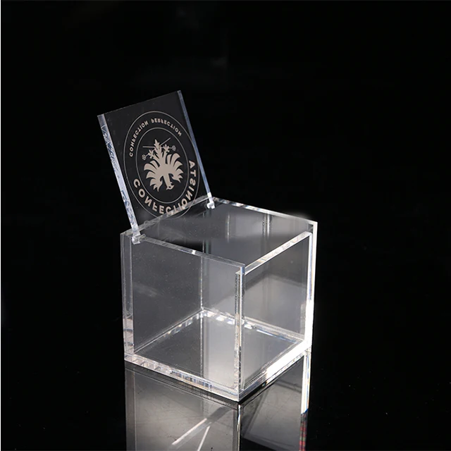 Customized Logo Clear Acrylic Display Storage Box Rectangular Box Acrylic Box with Hinged Lid