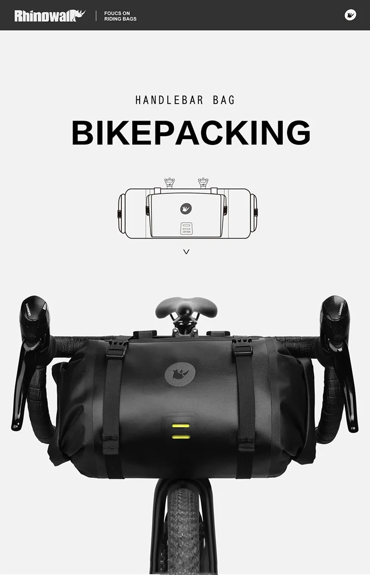 Waterproof Handlebar Bags Set 12l Bike Packing Bags Front 2 Dry Packs