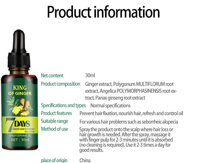 MTDBAOD Ingwer Germinal Serum – 7-Tage-Kur Gegen Haarausfall, Für Dickeres Haar (2 Stück)