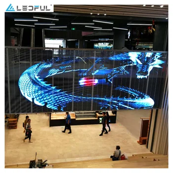 High Brightness Indoor P3.9*7.8 P3.91-P7.81 Fixed China Glass TV Curtain Price Video Wall Panel Transparent LED Display Screen