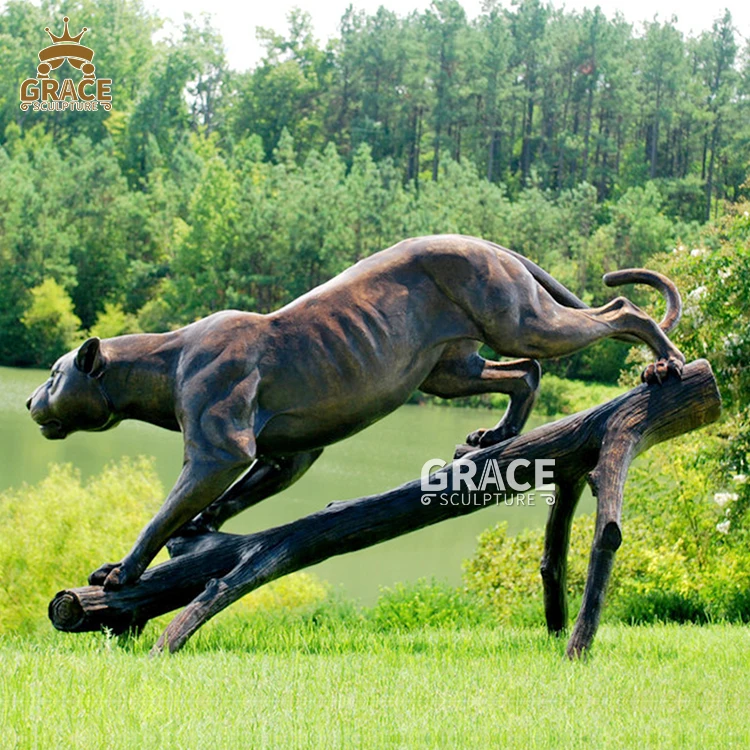 Outdoor Decoration Copper Bronze Panther Statue Sculpture Buy Life