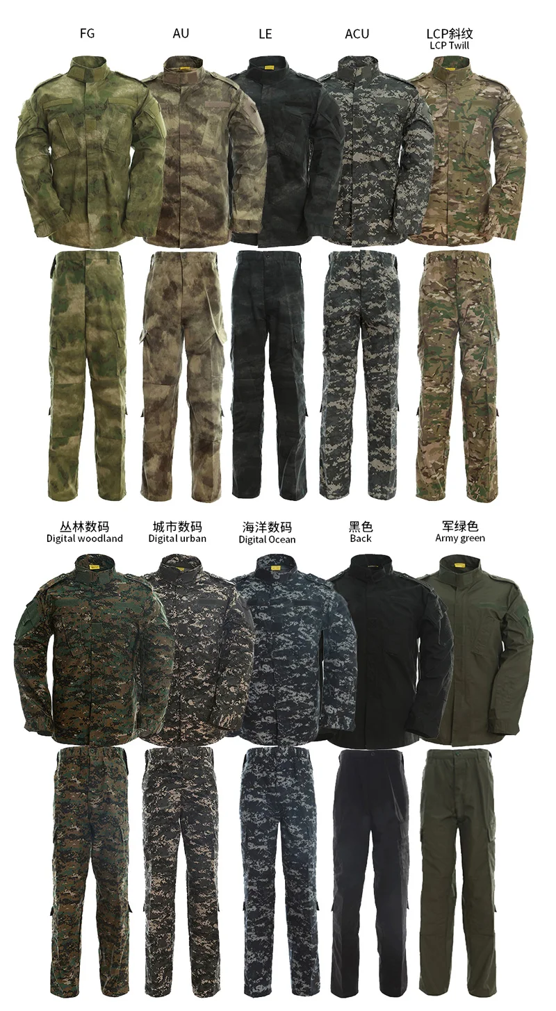 Wholesale Tactical Uniform Jacket And Pant Bdu Outdoor Combat Black ...