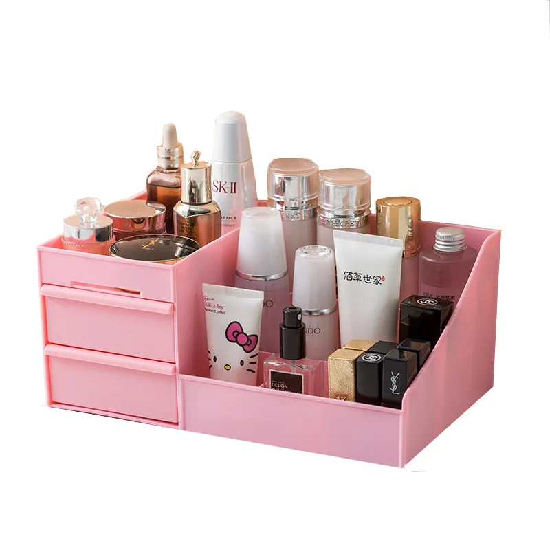 Household multifunctional large capacity cosmetics storage box desktop organizer drawer type lipstick jewelry shelving