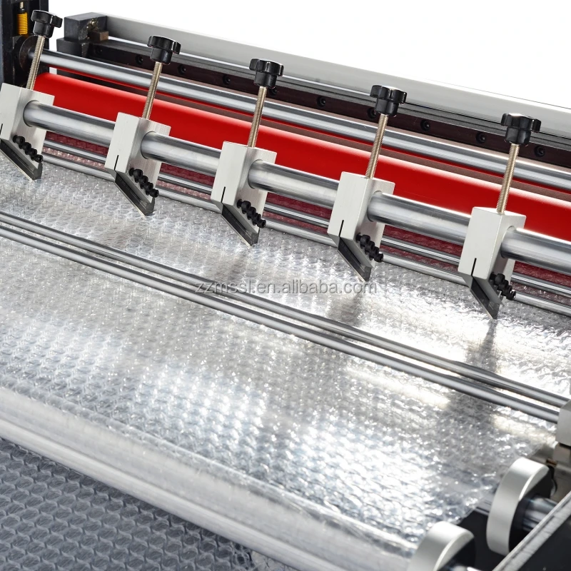 Pe Cross Cutter Air Bubble Flim Roller Slitting Paper Fabric Leather Tape Roll Cutting Machine