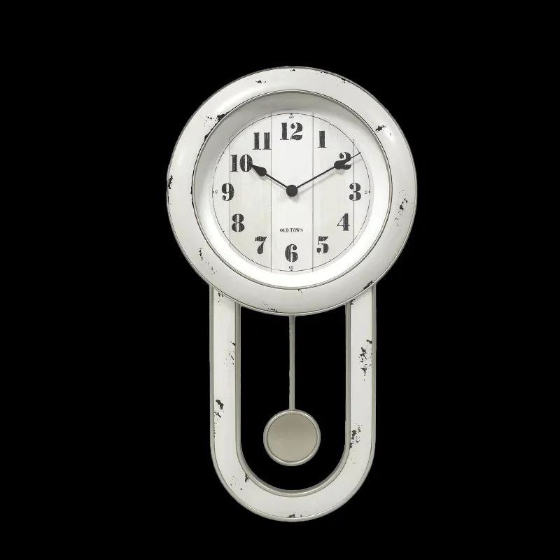 Infinity Time Patio Decor Pendulum Clock Plastic Hanging Wall Decorative White Color Quartz Antique Pendulum Hallway Clocks