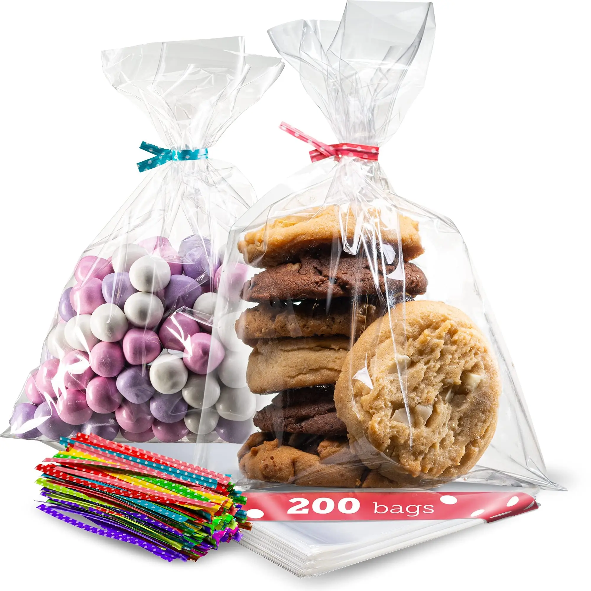 Clear Cellophane Bags, 300 Pack 4 x 6 Inch Small Sweet Bags with 350pcs  Twist Ties for Cookies Biscuit Sugars Treats Chocolates Gift Wrap Small  Business Food Packaging (1.4 Mil) : Amazon.co.uk: