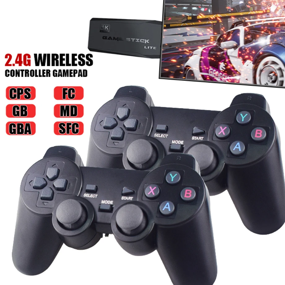 2.4g Double Wireless Controller Stick Video 10000 Games 64gb Retro Tv U ...