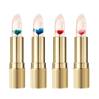 Petal color changing gold foil lipstick moisturizing jelly lipstick long-term waterproof temperature changing lipstick