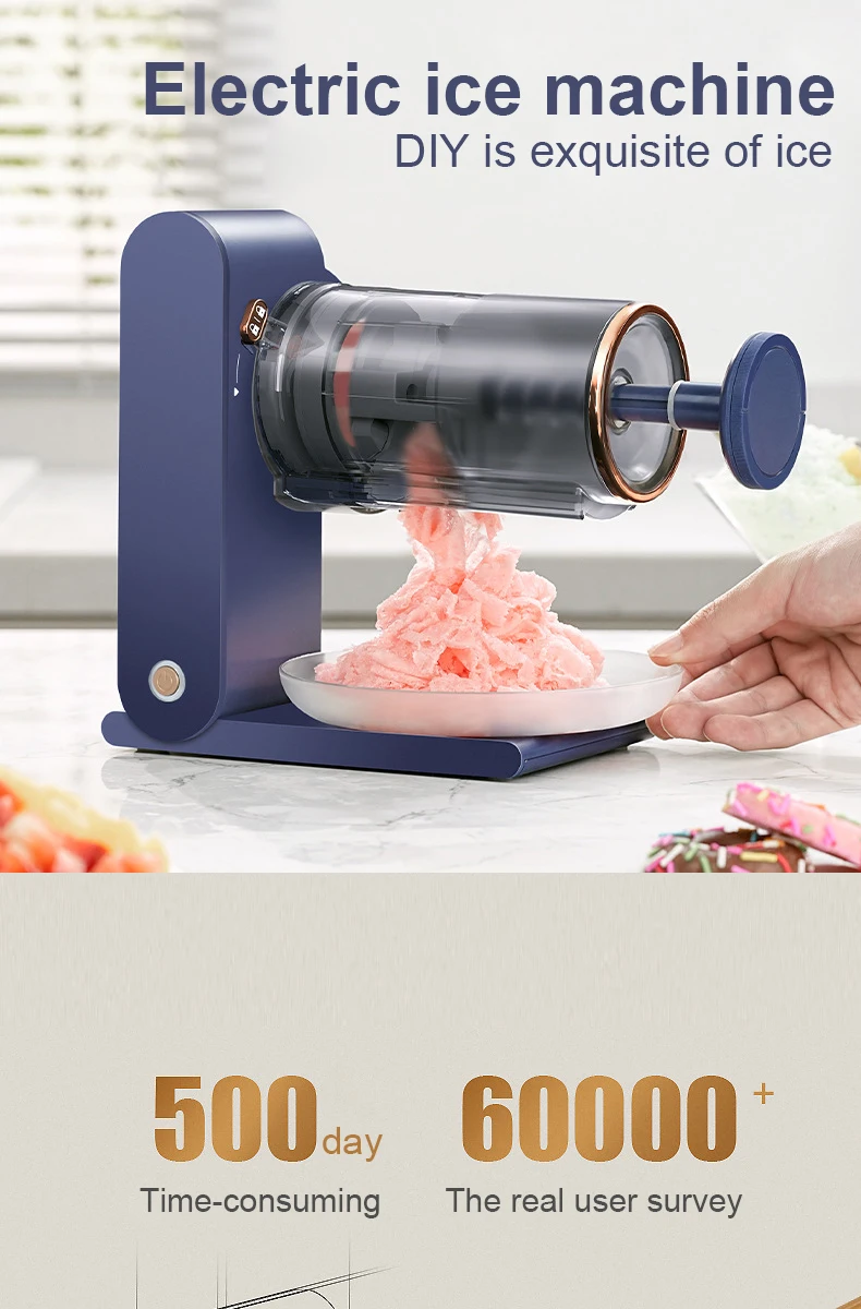 High Quality One Key Operation Stereoscopic Double Knife Ice Crusher