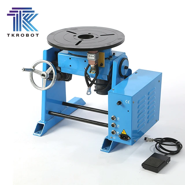 TKweld 400mm Chuck Welding Positioner with Durable Bearings 220V Turntable Timing Hole 220V Welder Positioner