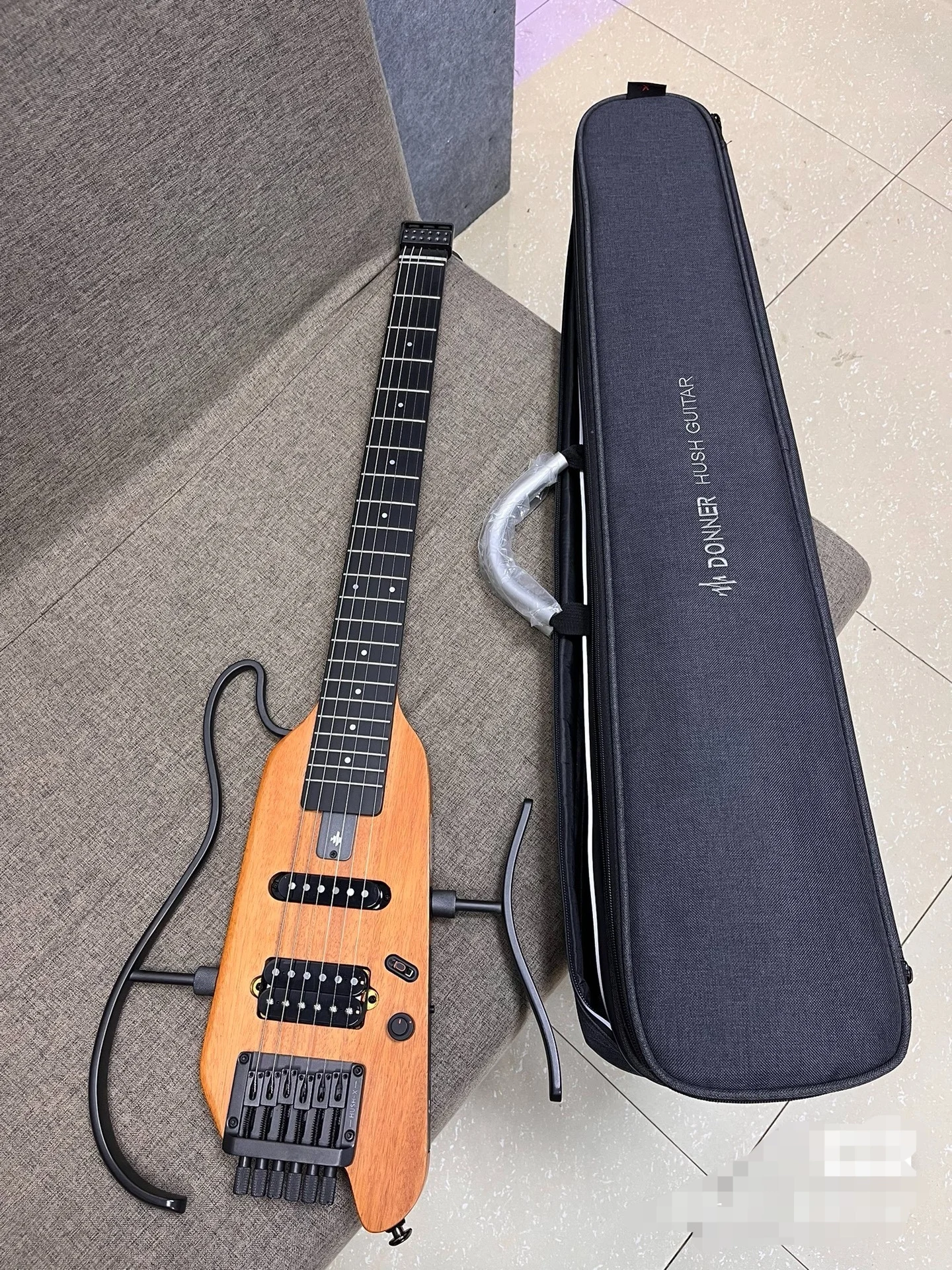 Donner HUSH-1 PRO HUSH-X 38-Inch Electric Guitar - Portable