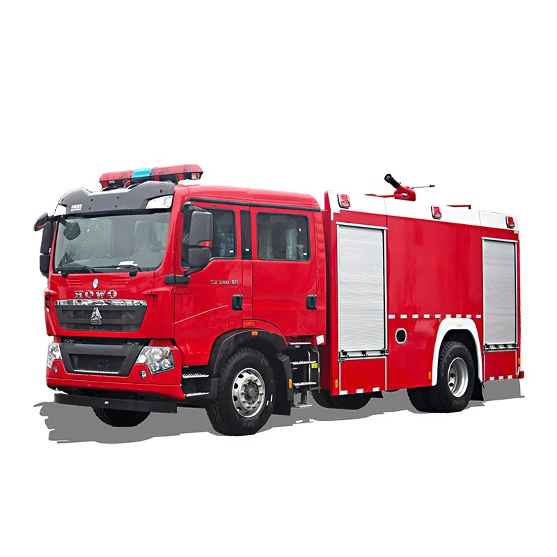 Howo Double Cab 4x2 Fire Truck 8 Ton Remote Control Fire Rescue Truck Mounted with High Pressure Water Cannon