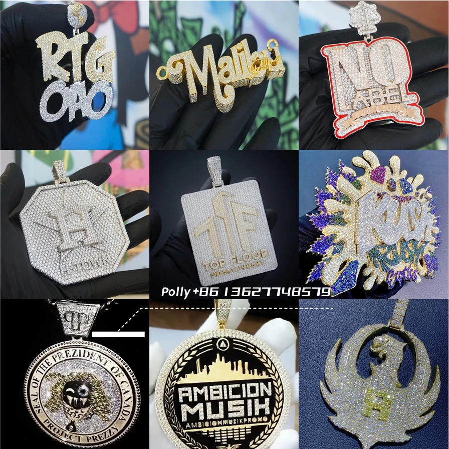 Fashion Jewelry Lced Out Jesus Arch Angel Pendant Hip Hop Vvs Moissanite 925 Sterling Silver