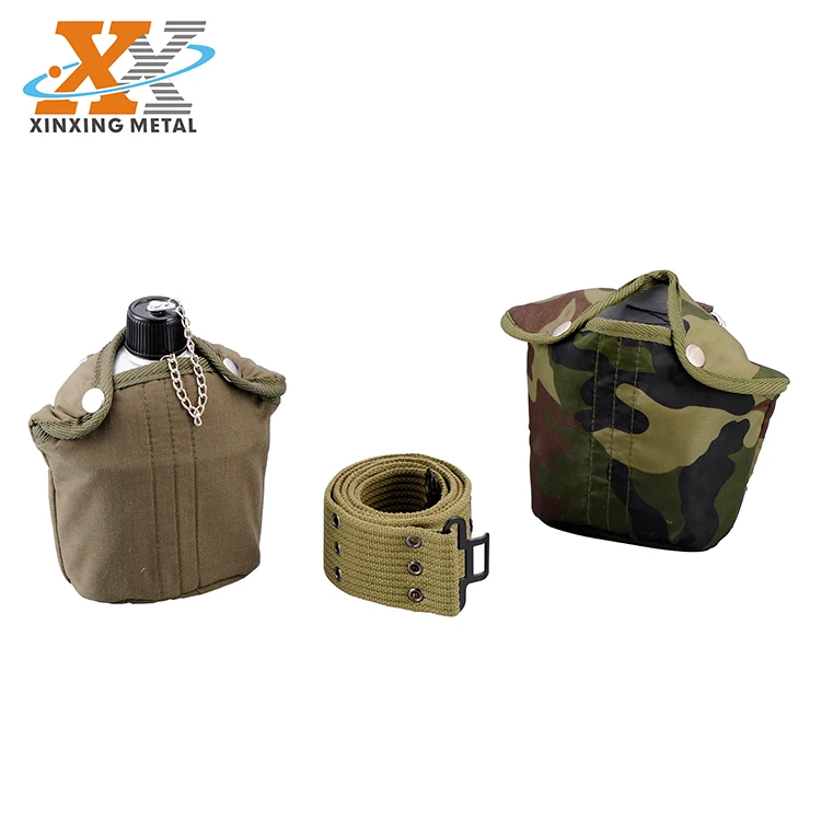 Outdoor Travel 0.8L Canteen Cup Custom Aluminum Metal Water Camping Canteen Cup