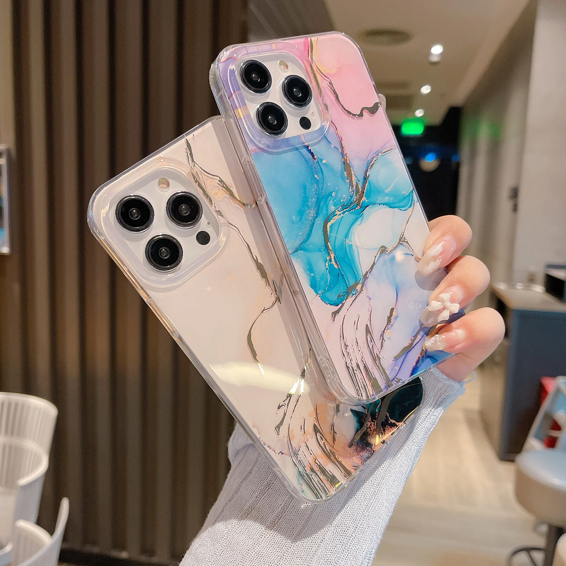 Luxury Designer Phone Case For Iphone 11 12 13 14 Imd Marble Tpu Pc ...