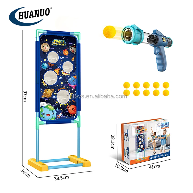 Kids 3in1 Indoor Sports Toy air Power Gun Games Standing Electric Moving Target Shooting Guns